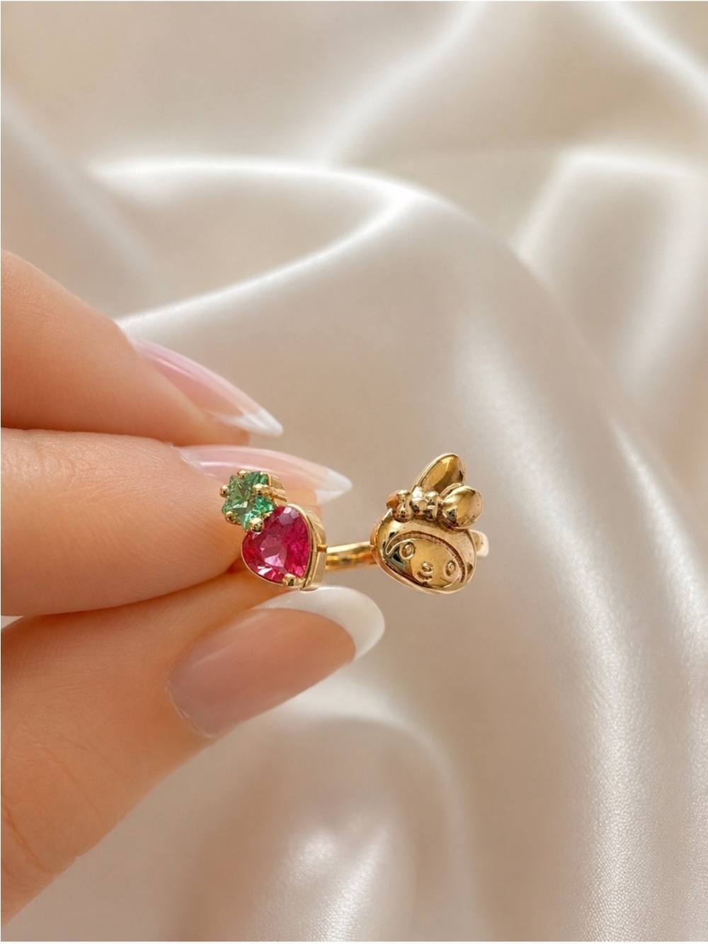 Gold Tone My Melody Heart Adjustable Ring